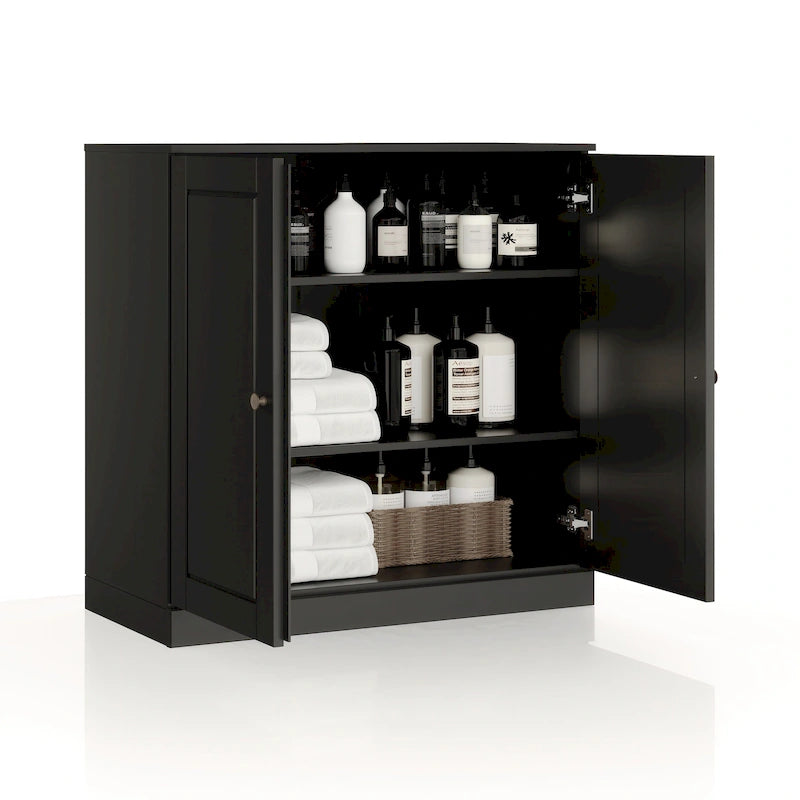 Meuble de salle de bain Palace Imports 100% bois massif 32 po avec portes pleines et étagères réglables