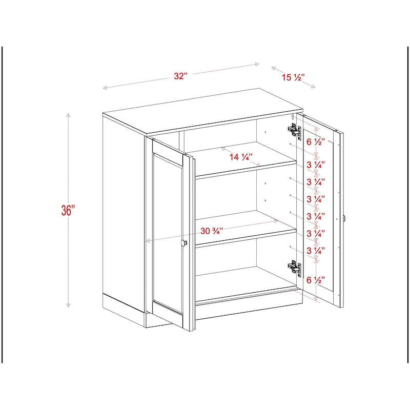 Meuble de salle de bain Palace Imports 100% bois massif 32 po avec portes pleines et étagères réglables