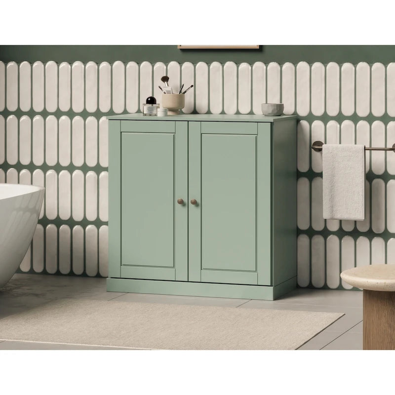 Meuble de salle de bain Palace Imports 100% bois massif 32 po avec portes pleines et étagères réglables
