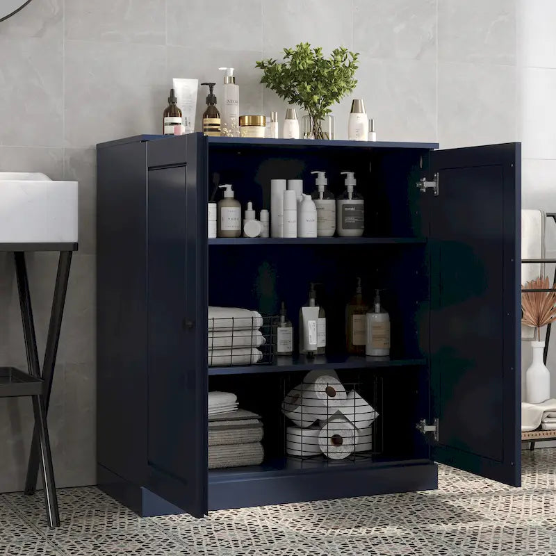 Meuble de salle de bain Palace Imports 100% bois massif 32 po avec portes pleines et étagères réglables