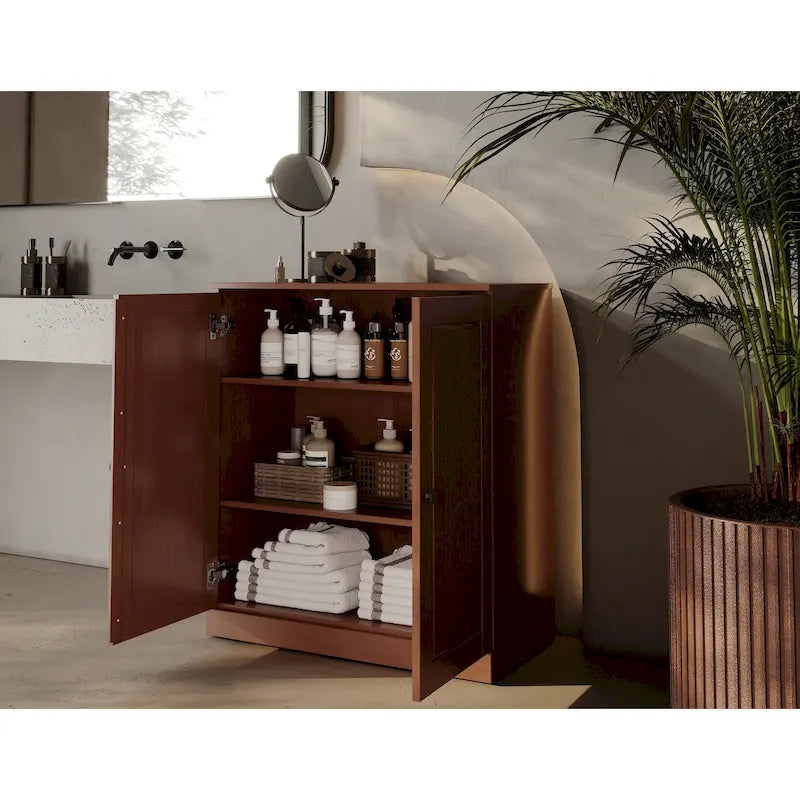 Meuble de salle de bain Palace Imports 100% bois massif 32 po avec portes pleines et étagères réglables