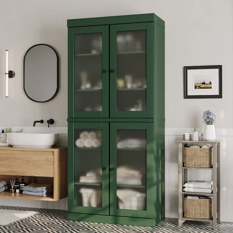100% Solid Wood 32  Bathroom Cabinet with Optional Doors by Palace Imports