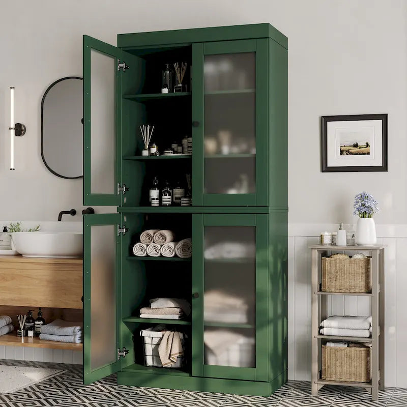 100% Solid Wood 32  Bathroom Cabinet with Optional Doors by Palace Imports