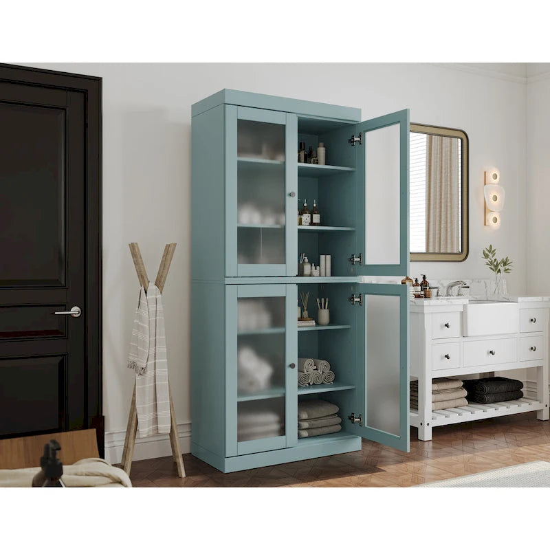 100% Solid Wood 32  Bathroom Cabinet with Optional Doors by Palace Imports