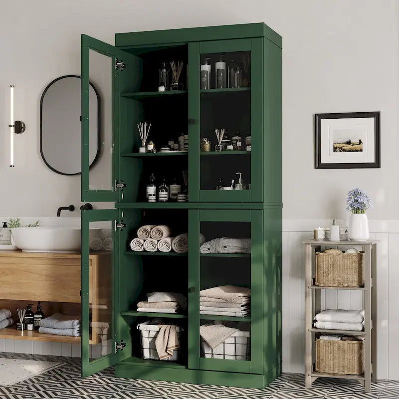 100% Solid Wood 32  Bathroom Cabinet with Optional Doors by Palace Imports