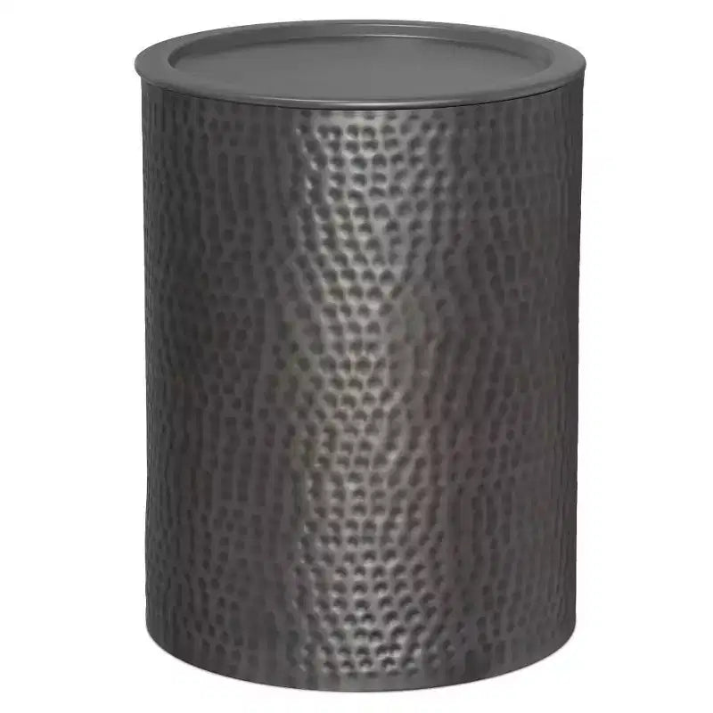 Ledger Metal Side Table Hammered Antique Copper - WyndenHall: Round, Scratch-Resistant, No Assembly Required