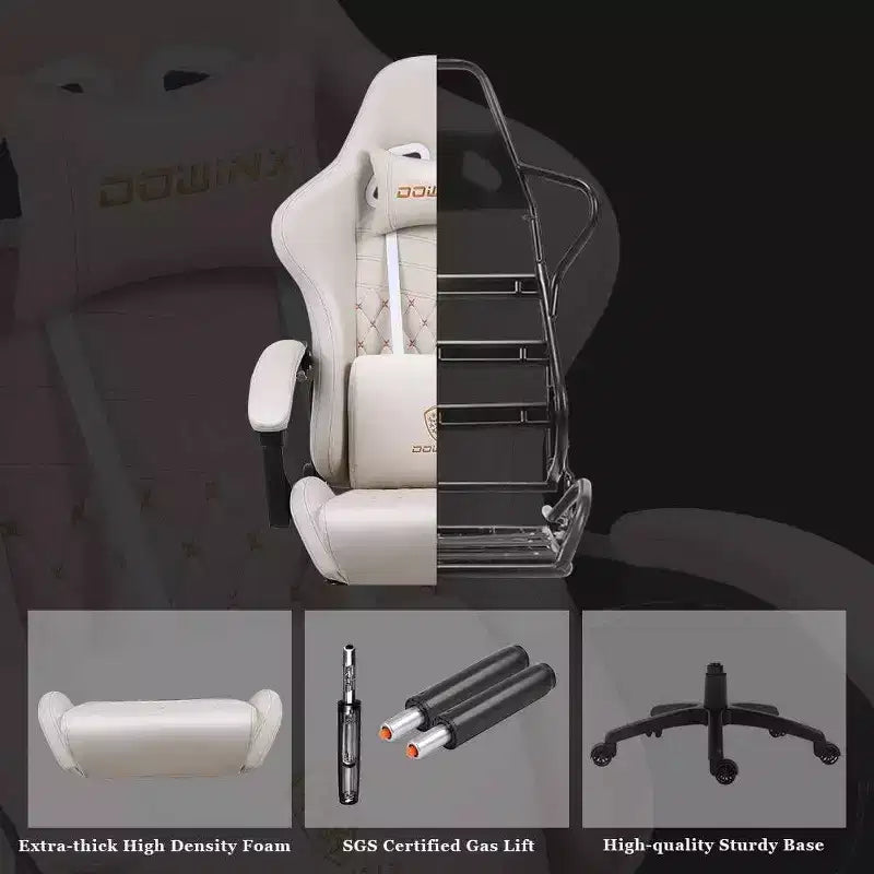 Chaise de jeu réglable avec support lombaire massant et repose-pieds rétractable - Dowinx