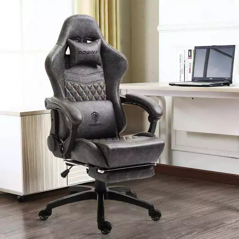Chaise de jeu réglable avec support lombaire massant et repose-pieds rétractable - Dowinx