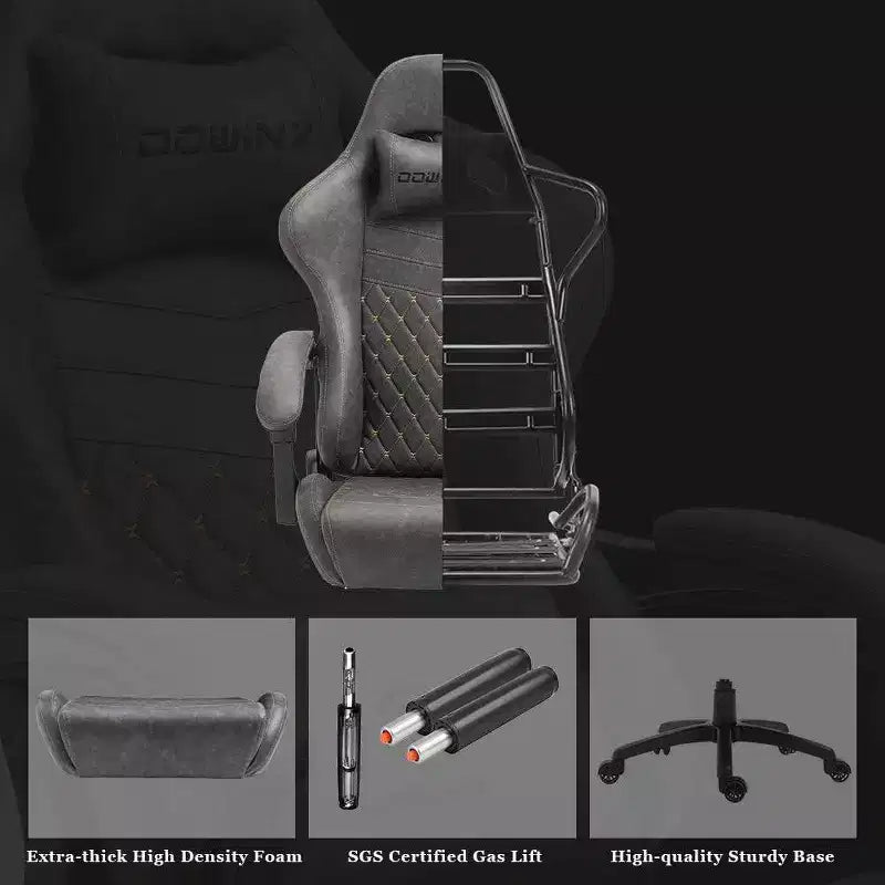 Chaise de jeu réglable avec support lombaire massant et repose-pieds rétractable - Dowinx