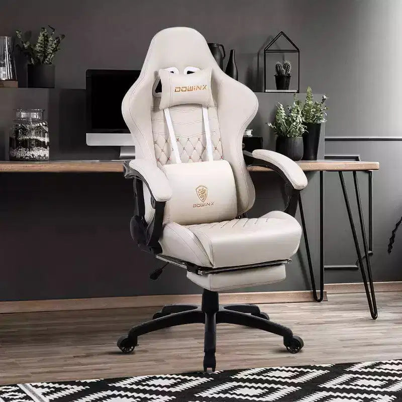 Chaise de jeu réglable avec support lombaire massant et repose-pieds rétractable - Dowinx