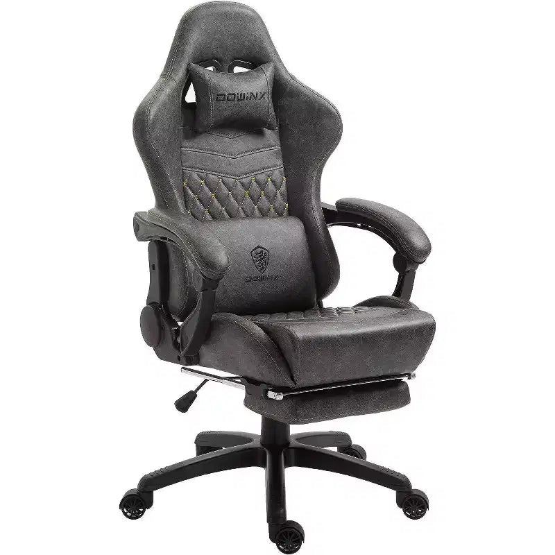 Chaise de jeu réglable avec support lombaire massant et repose-pieds rétractable - Dowinx