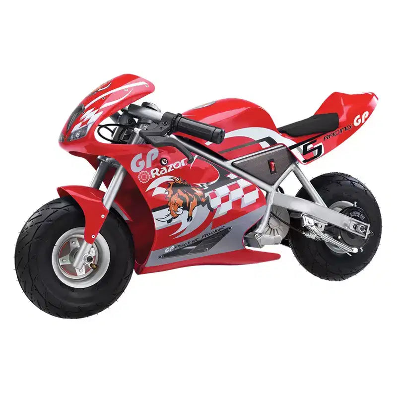 Mini-moto électrique tout-terrain Razor 24 V, 1 vitesse, avec pneus pneumatiques de 10 pouces, vitesse jusqu'à 24 km/h, pour 13 ans et plus, lot de 2, rouge