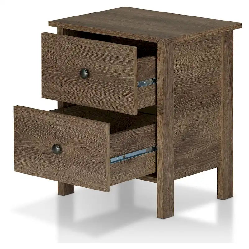 Table de chevet Mulgrew en bois d'ingénierie noyer rustique vieilli à 3 tiroirs par Carbon Loft