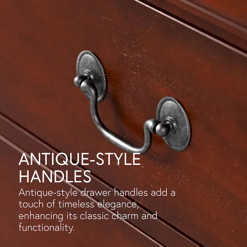 Commode Devi de style traditionnel en bois massif à 6 tiroirs de Furniture of America