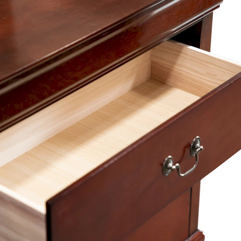 Commode Devi de style traditionnel en bois massif à 6 tiroirs de Furniture of America