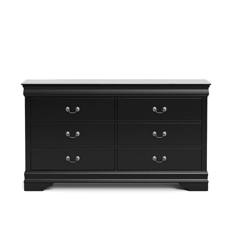 Commode Devi de style traditionnel en bois massif à 6 tiroirs de Furniture of America