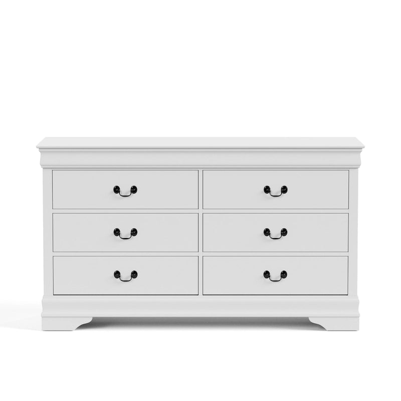 Commode Devi de style traditionnel en bois massif à 6 tiroirs de Furniture of America