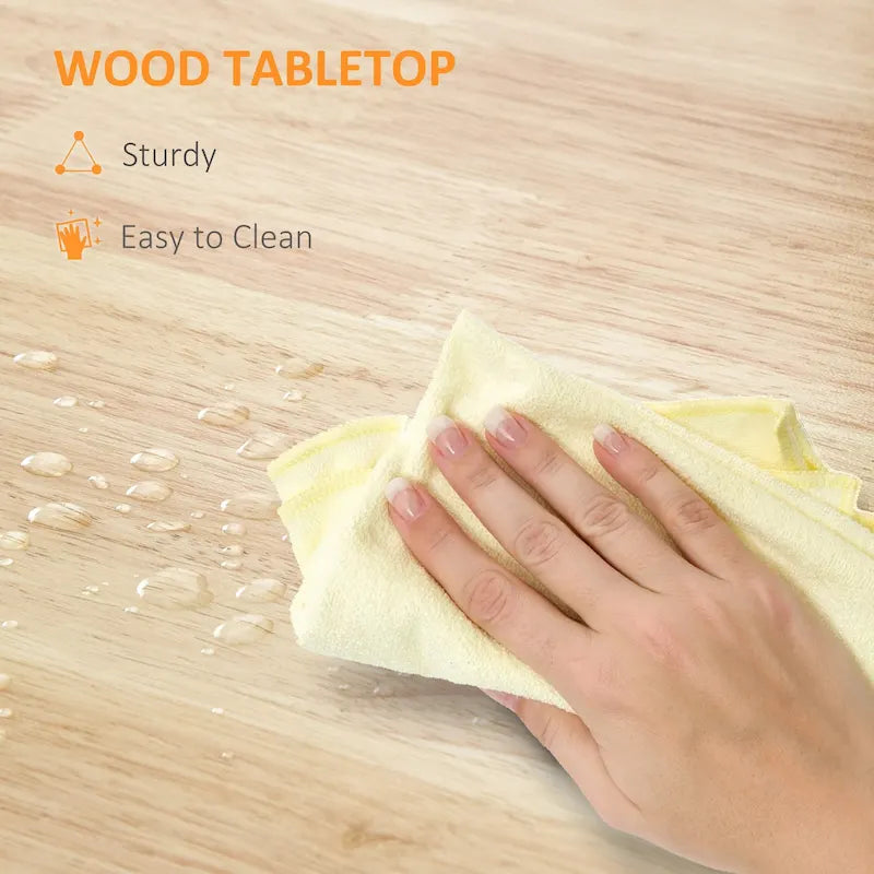 HOMCOM Desserte de cuisine roulante, Chariot de service de bar, Chariot compact sur roues avec plateau en bois, étagères et tiroirs pour salle à manger à domicile
