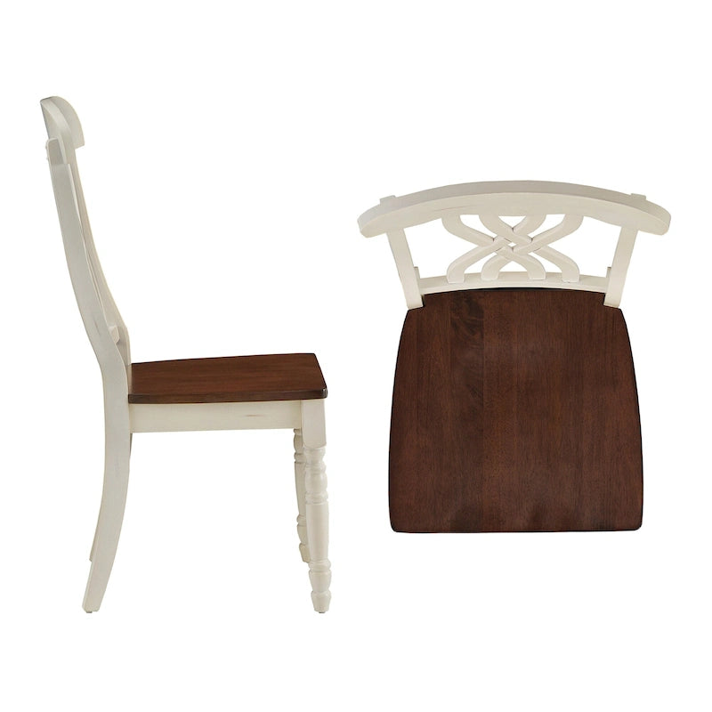 Chaises de salle à manger antiques deux tons Brunico (Lot de 2)