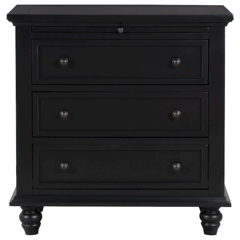 Meuble de rangement en bois à 3 tiroirs avec tablette coulissante - 16,90 x 28,00 x 28,10