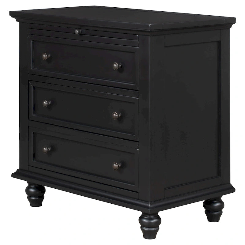 Meuble de rangement en bois à 3 tiroirs avec tablette coulissante - 16,90 x 28,00 x 28,10