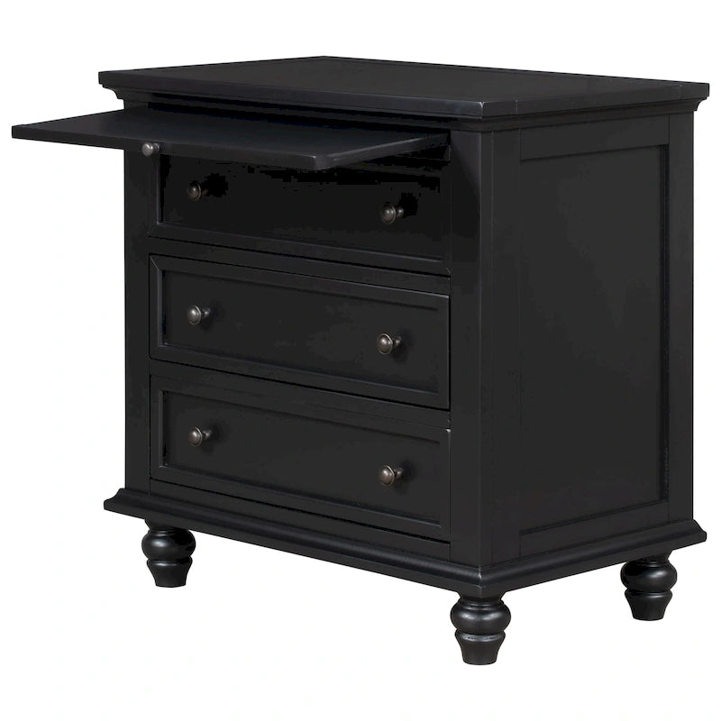 Meuble de rangement en bois à 3 tiroirs avec tablette coulissante - 16,90 x 28,00 x 28,10