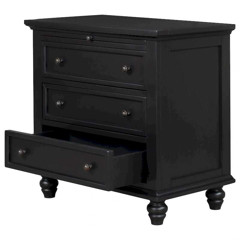Meuble de rangement en bois à 3 tiroirs avec tablette coulissante - 16,90 x 28,00 x 28,10