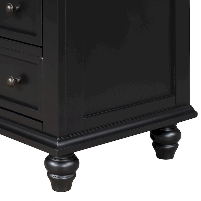 Meuble de rangement en bois à 3 tiroirs avec tablette coulissante - 16,90 x 28,00 x 28,10