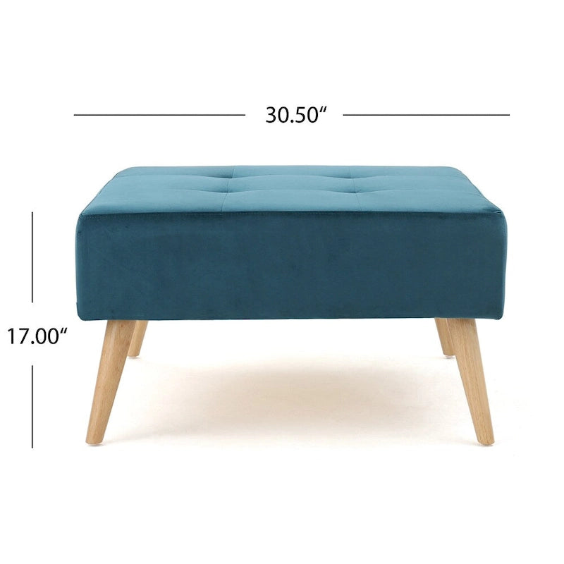 Pouf en velours Omry Mid-Century par Christopher Knight Home