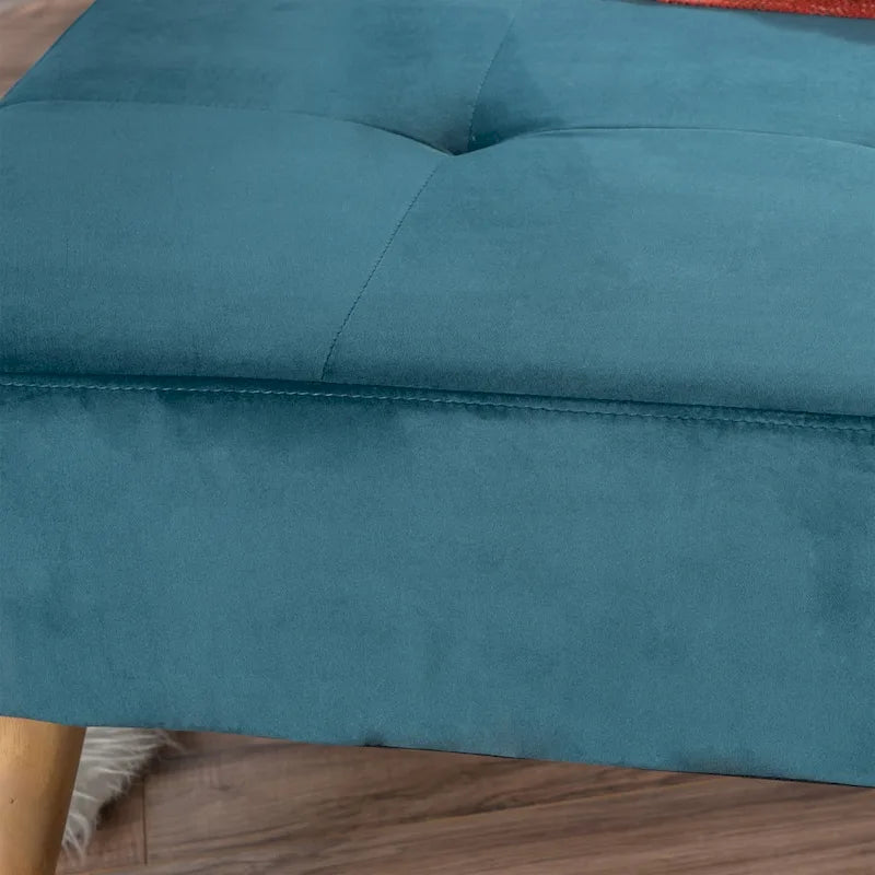 Pouf en velours Omry Mid-Century par Christopher Knight Home