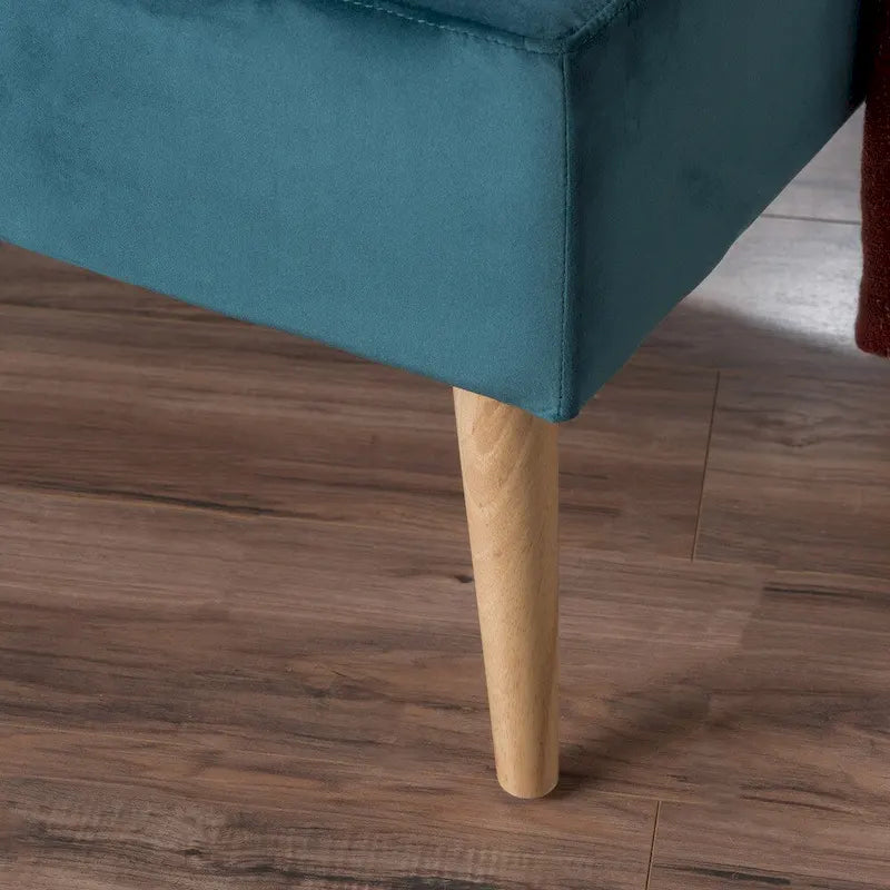 Pouf en velours Omry Mid-Century par Christopher Knight Home