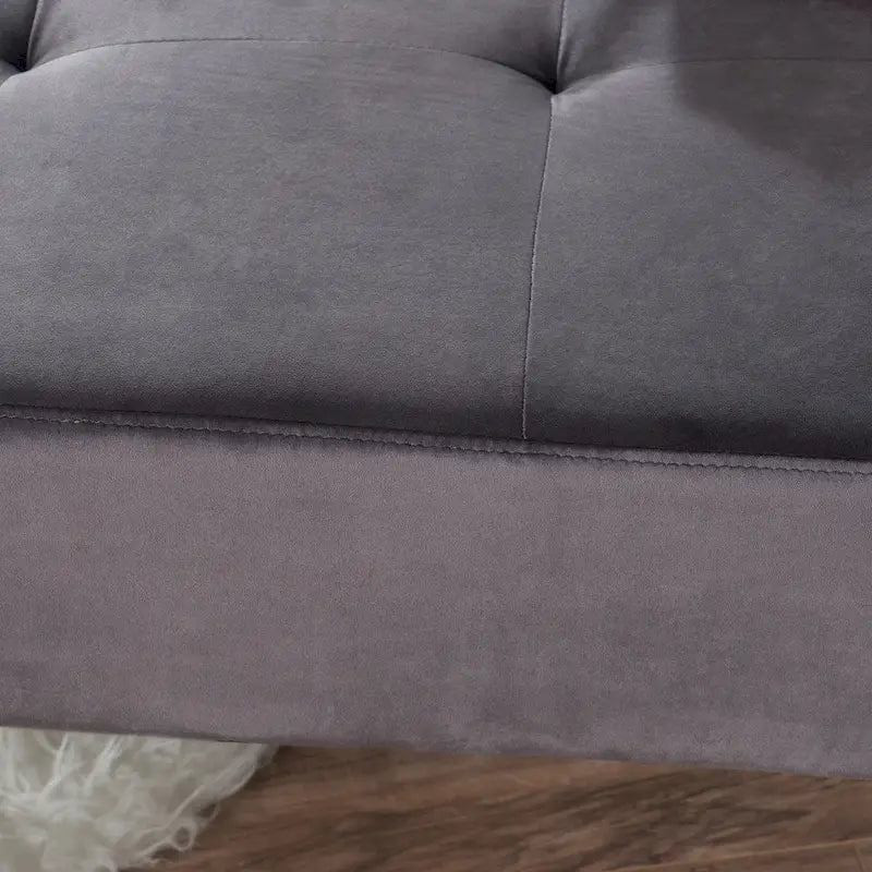 Pouf en velours Omry Mid-Century par Christopher Knight Home