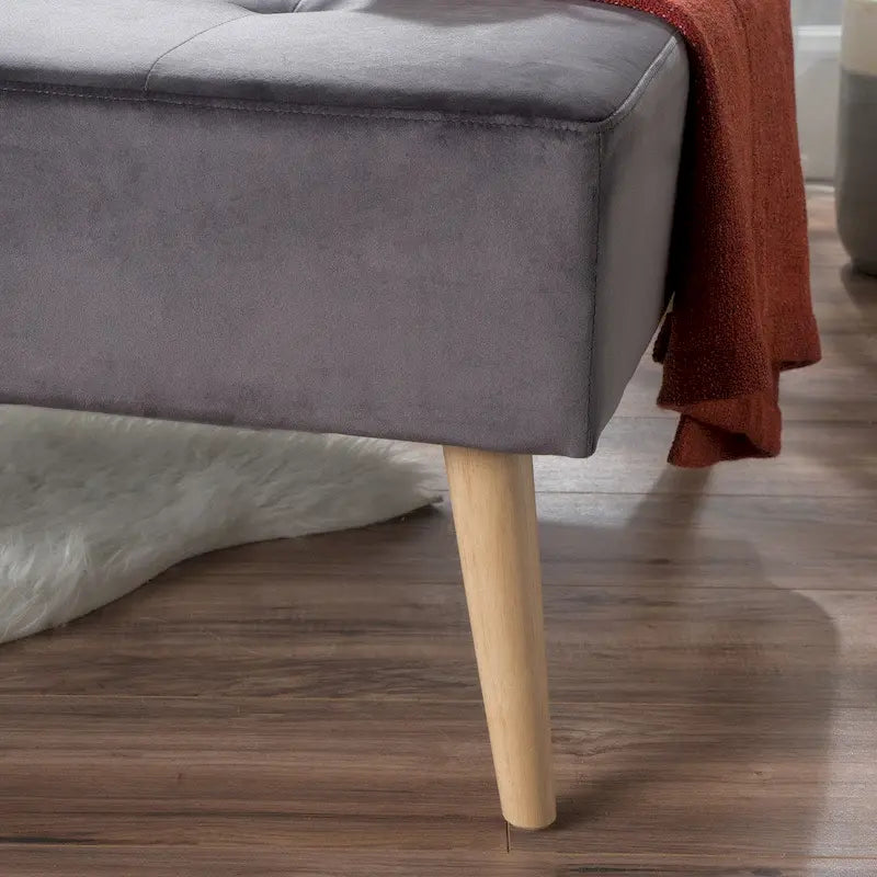 Pouf en velours Omry Mid-Century par Christopher Knight Home