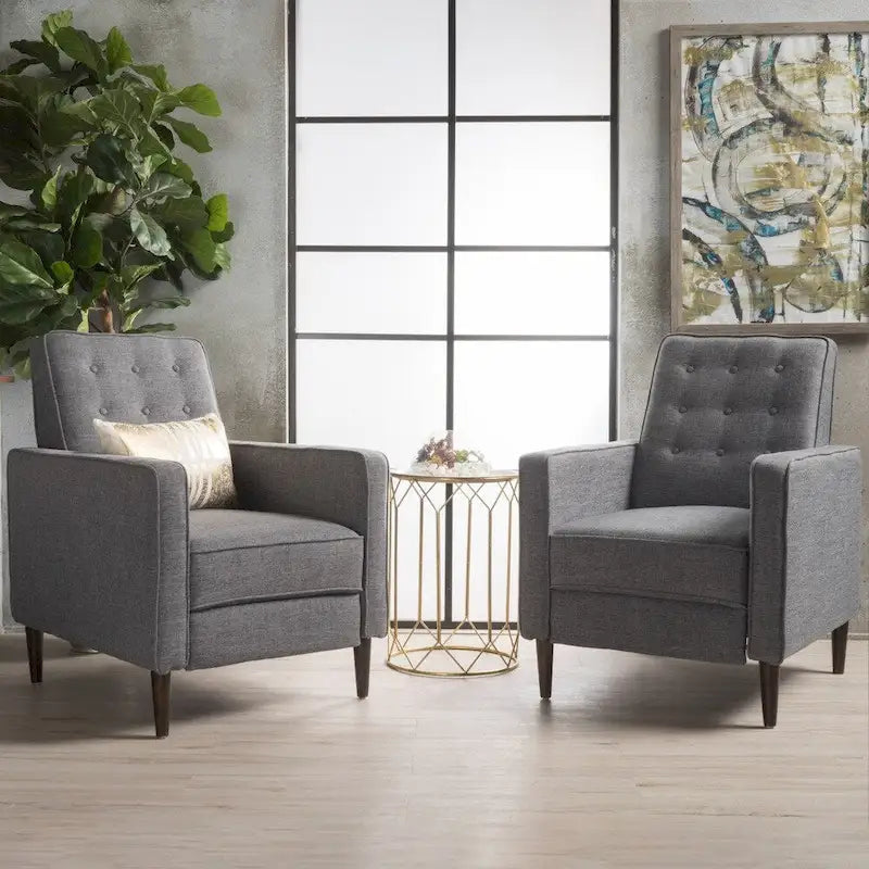 Fauteuil inclinable capitonné Mervynn (ensemble de 2) par Christopher Knight Home