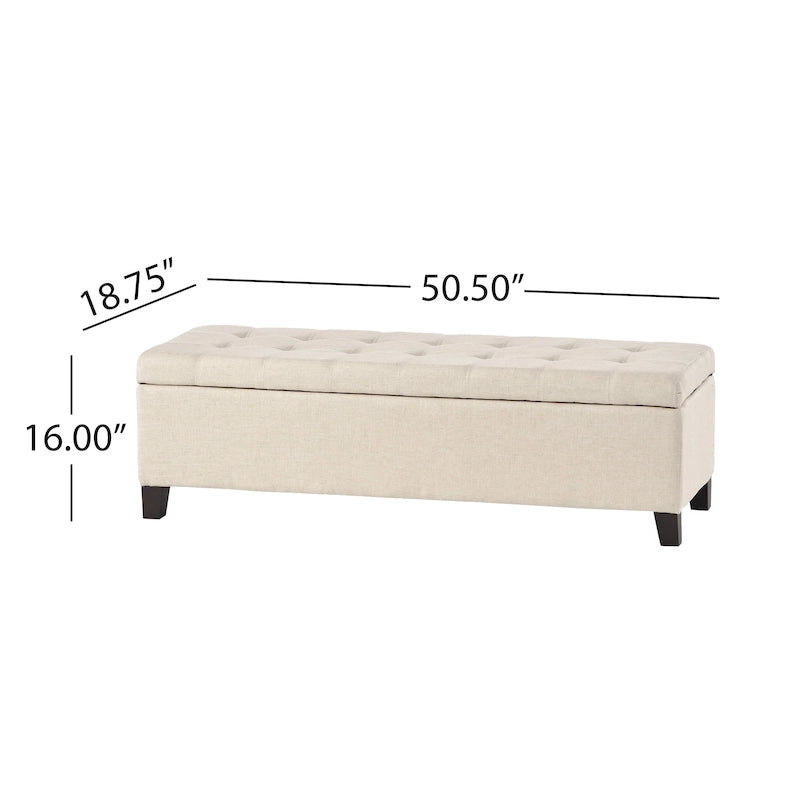 Banc de rangement ottoman en tissu touffeté Mission par Christopher Knight Home