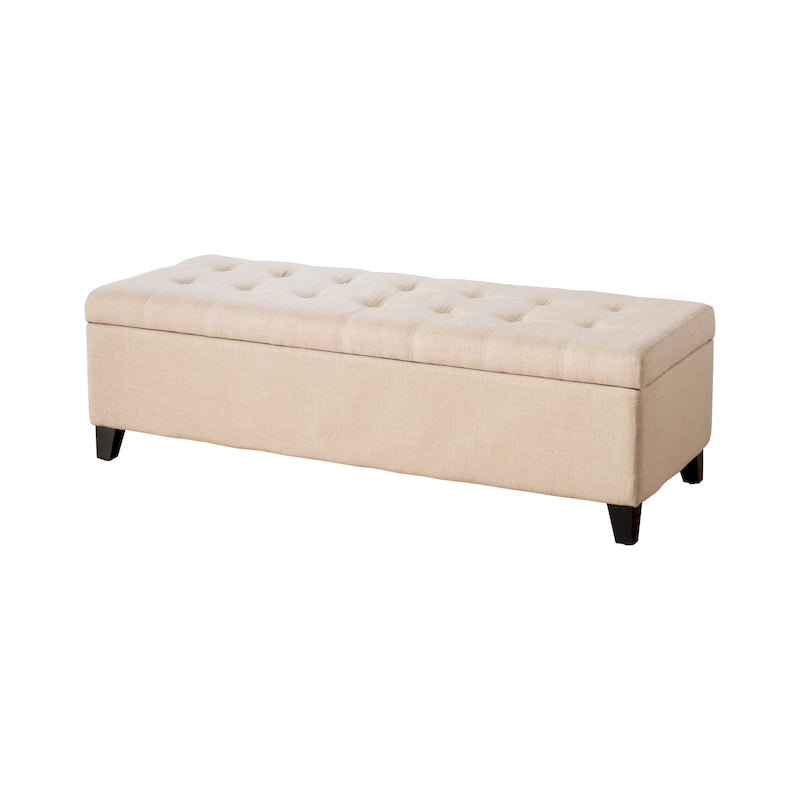 Banc de rangement ottoman en tissu touffeté Mission par Christopher Knight Home