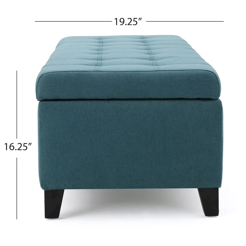 Banc de rangement ottoman en tissu touffeté Mission par Christopher Knight Home