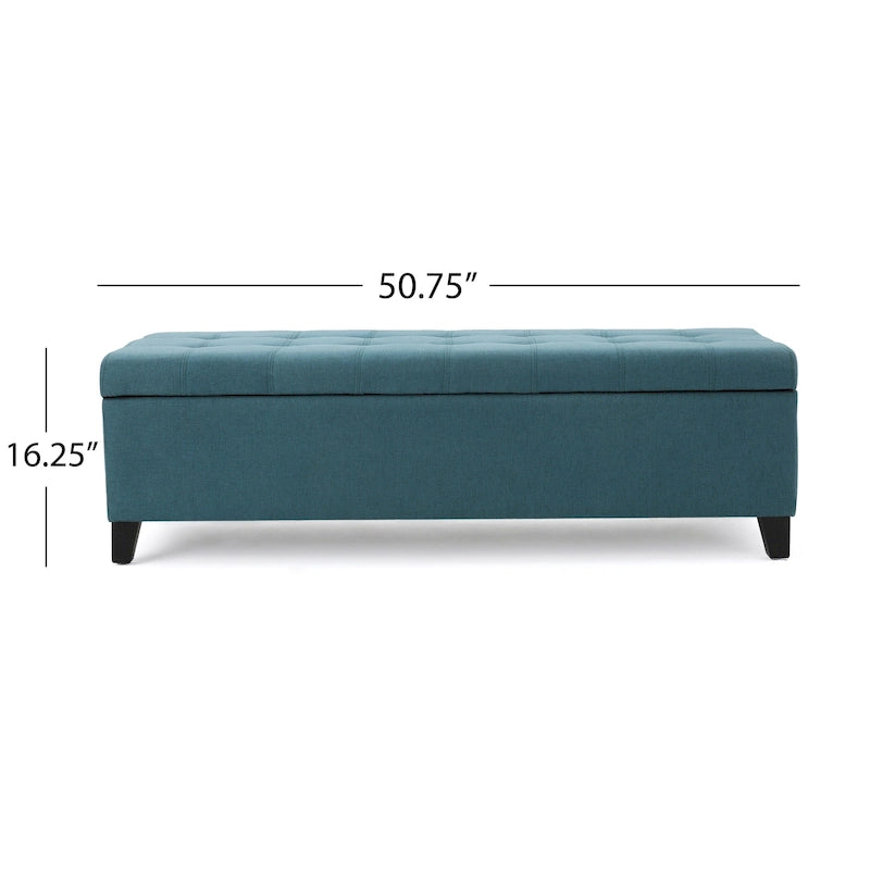 Banc de rangement ottoman en tissu touffeté Mission par Christopher Knight Home