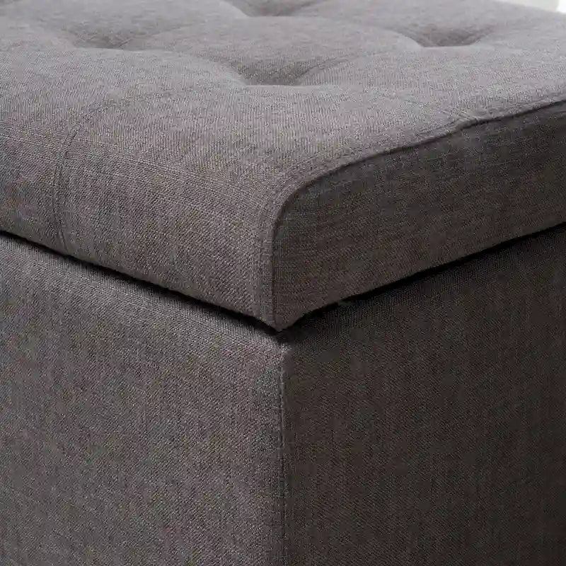 Banc de rangement ottoman en tissu touffeté Mission par Christopher Knight Home