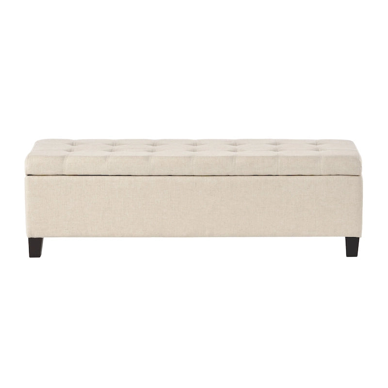 Banc de rangement ottoman en tissu touffeté Mission par Christopher Knight Home