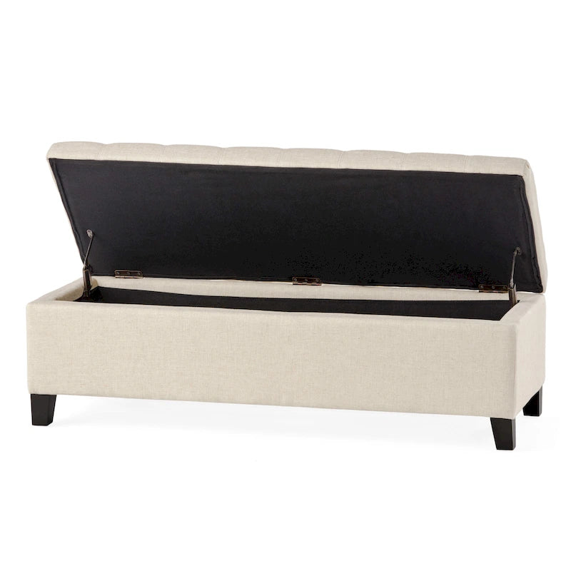 Banc de rangement ottoman en tissu touffeté Mission par Christopher Knight Home