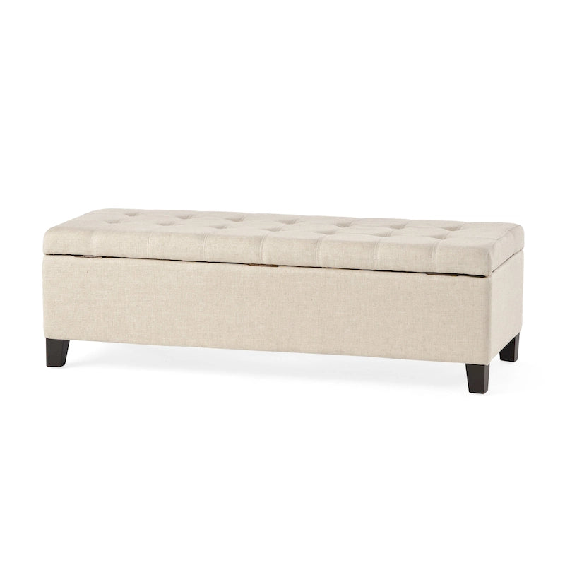 Banc de rangement ottoman en tissu touffeté Mission par Christopher Knight Home