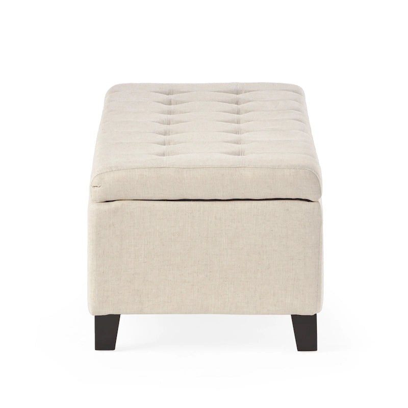 Banc de rangement ottoman en tissu touffeté Mission par Christopher Knight Home