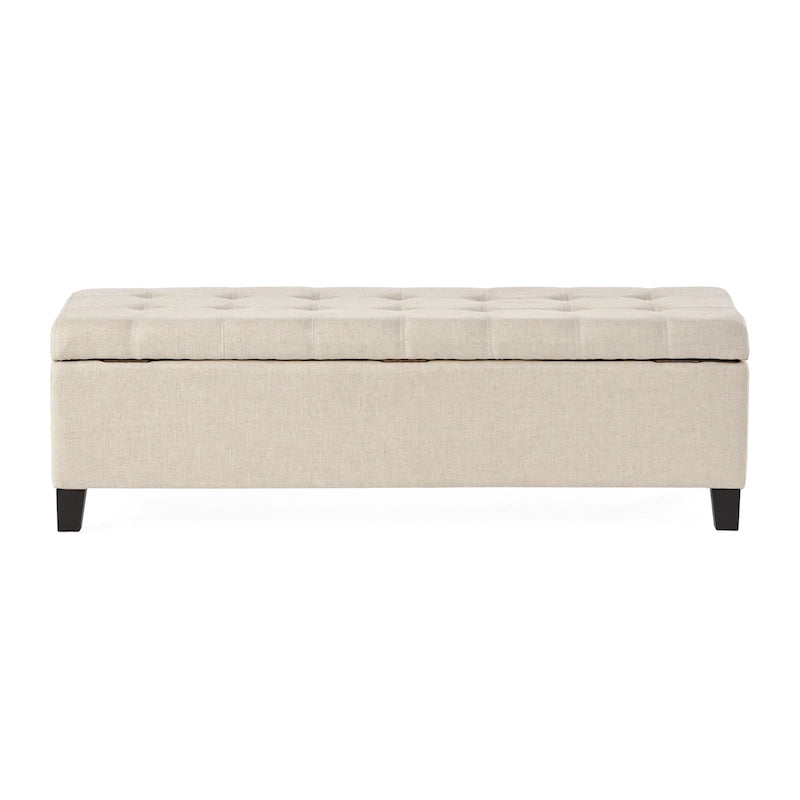 Banc de rangement ottoman en tissu touffeté Mission par Christopher Knight Home