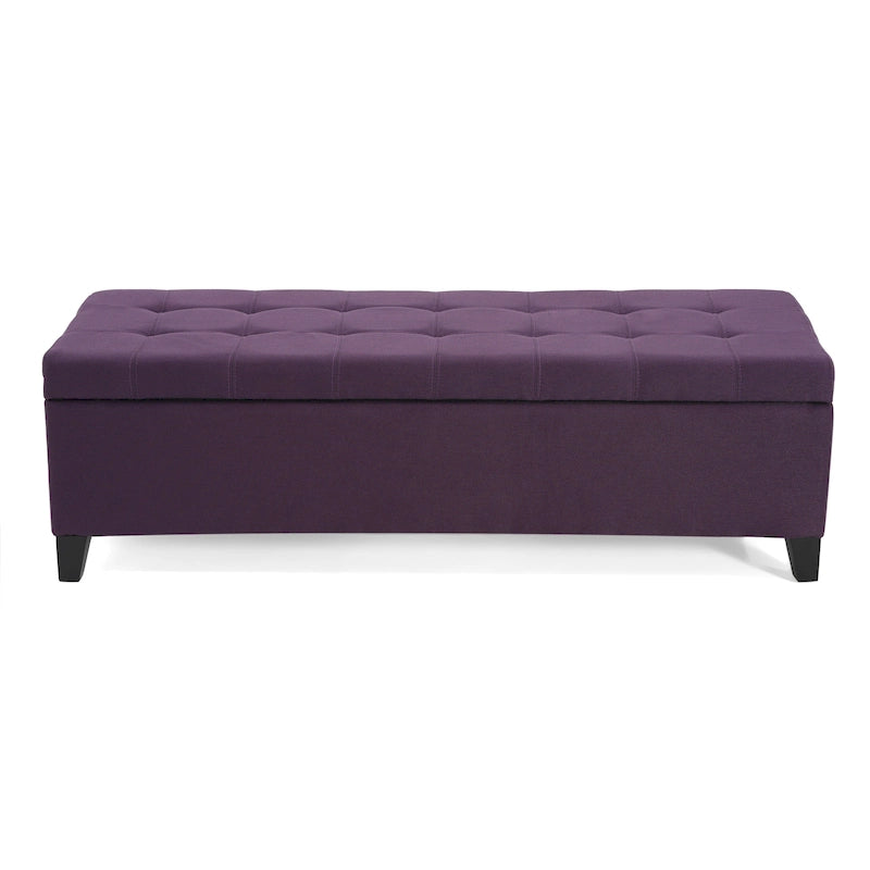 Banc de rangement ottoman en tissu touffeté Mission par Christopher Knight Home