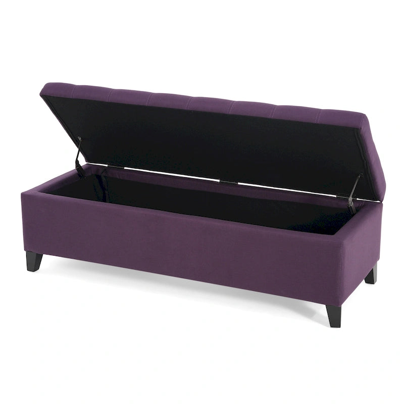 Banc de rangement ottoman en tissu touffeté Mission par Christopher Knight Home