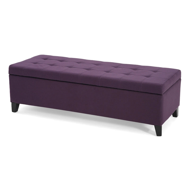 Banc de rangement ottoman en tissu touffeté Mission par Christopher Knight Home