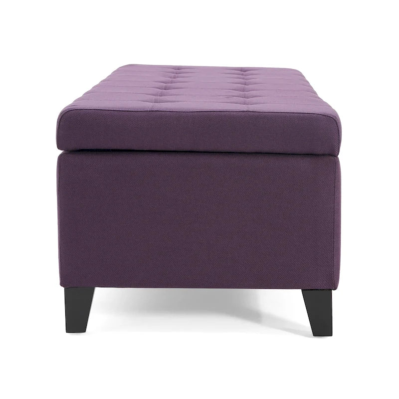 Banc de rangement ottoman en tissu touffeté Mission par Christopher Knight Home