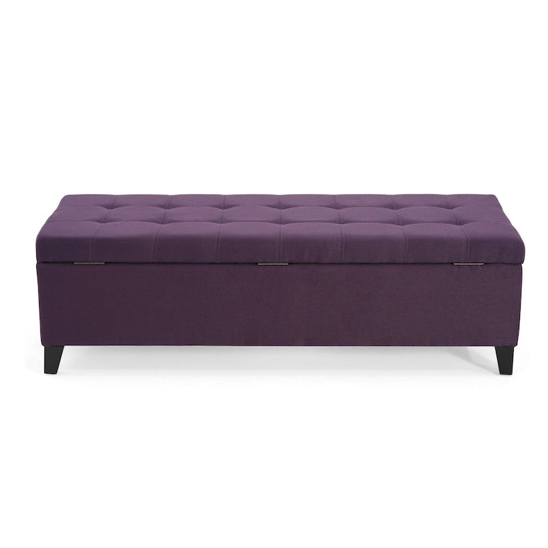 Banc de rangement ottoman en tissu touffeté Mission par Christopher Knight Home