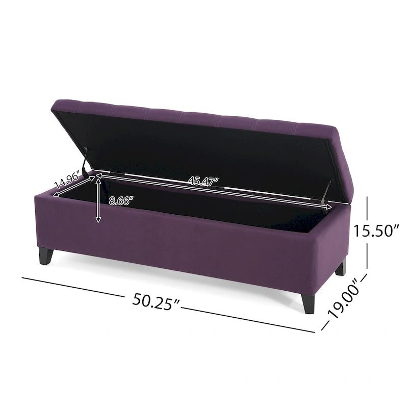 Banc de rangement ottoman en tissu touffeté Mission par Christopher Knight Home